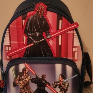 Star Wars Themed Backpack with Red and Black Design